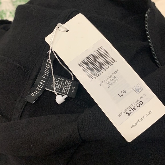 NWT EILEEN FISHER Cozy Brushed Terry Hooded Jumpsuit - Picture 5 of 5